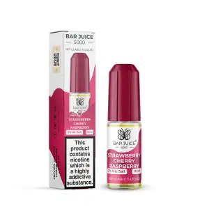 Strawberry Cherry Raspberry Nic Salt E-Liquid by Bar Juice 5000 Salts 10ml | 20mg